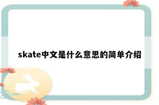 skate中文是什么意思的简单介绍