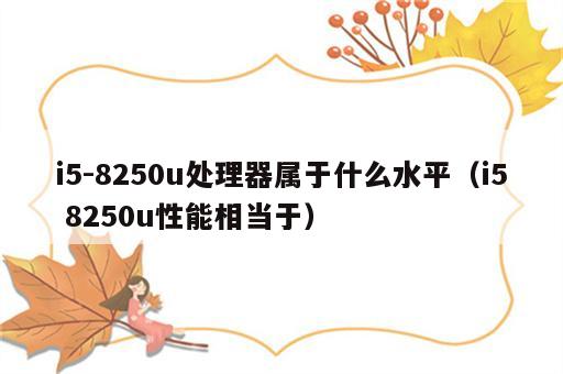 i5-8250u处理器属于什么水平（i5 8250u性能相当于）