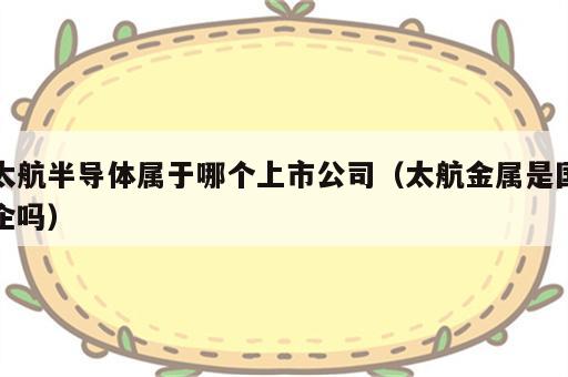太航半导体属于哪个上市公司（太航金属是国企吗）