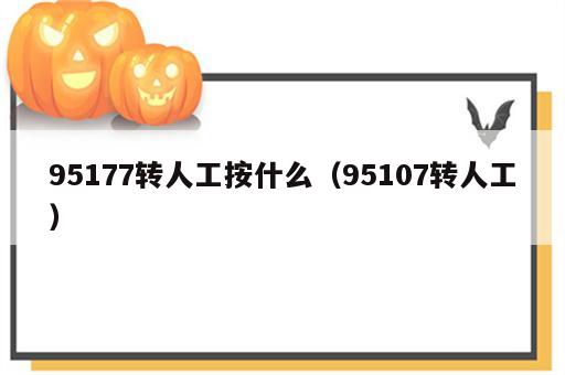 95177转人工按什么（95107转人工）