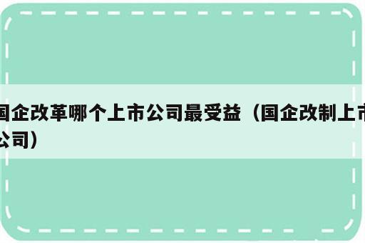 国企改革哪个上市公司最受益（国企改制上市公司）
