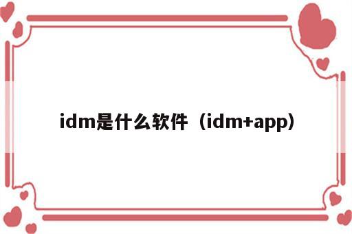 idm是什么软件（idm+app）