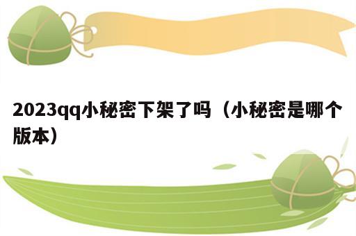 2023qq小秘密下架了吗（小秘密是哪个版本）