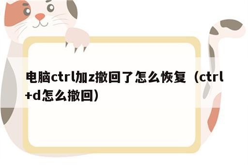 电脑ctrl加z撤回了怎么恢复（ctrl+d怎么撤回）