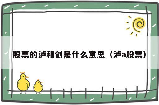 股票的泸和创是什么意思（泸a股票）