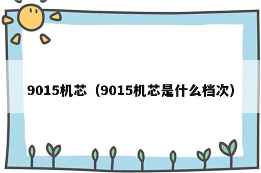 9015机芯（9015机芯是什么档次）
