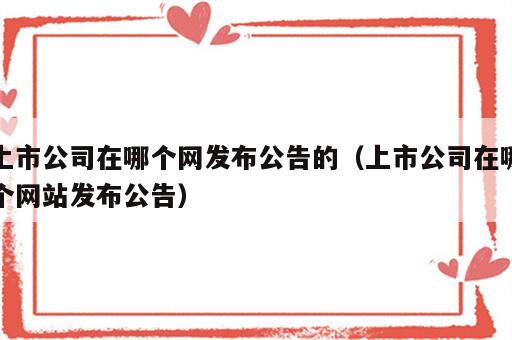上市公司在哪个网发布公告的（上市公司在哪个网站发布公告）