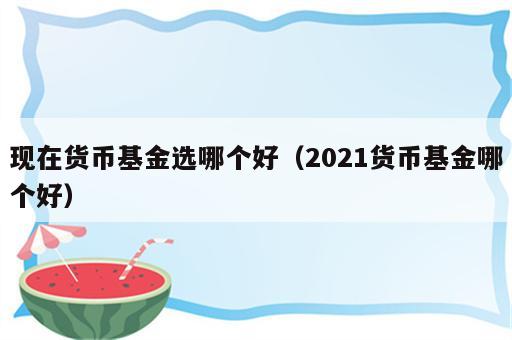 现在货币基金选哪个好（2021货币基金哪个好）