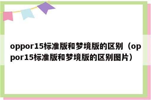 oppor15标准版和梦境版的区别（oppor15标准版和梦境版的区别图片）
