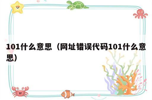 101什么意思（网址错误代码101什么意思）