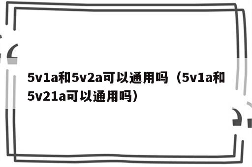 5v1a和5v2a可以通用吗（5v1a和5v21a可以通用吗）