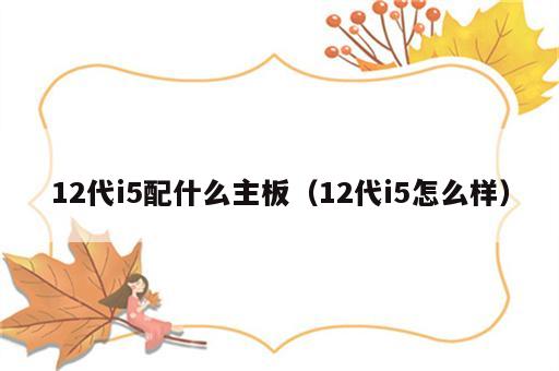 12代i5配什么主板（12代i5怎么样）
