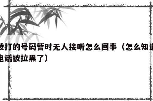 拨打的号码暂时无人接听怎么回事（怎么知道电话被拉黑了）