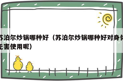 苏泊尔炒锅哪种好（苏泊尔炒锅哪种好对身体无害使用呢）