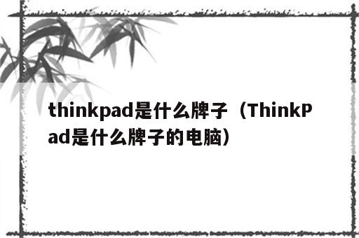 thinkpad是什么牌子（ThinkPad是什么牌子的电脑）