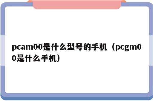 pcam00是什么型号的手机（pcgm00是什么手机）