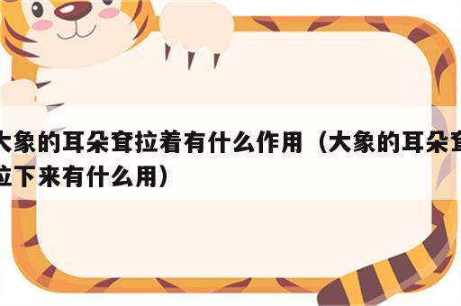 大象的耳朵耷拉着有什么作用（大象的耳朵耷拉下来有什么用）
