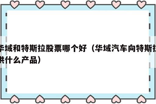 华域和特斯拉股票哪个好（华域汽车向特斯拉供什么产品）