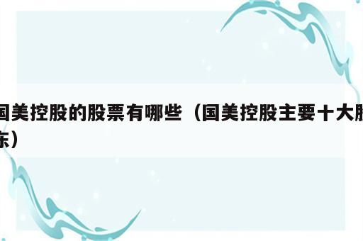 国美控股的股票有哪些（国美控股主要十大股东）