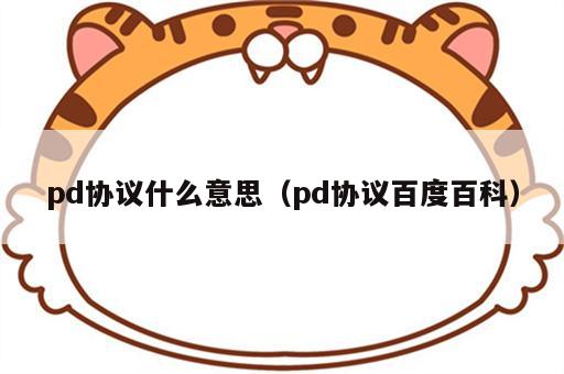 pd协议什么意思（pd协议百度百科）