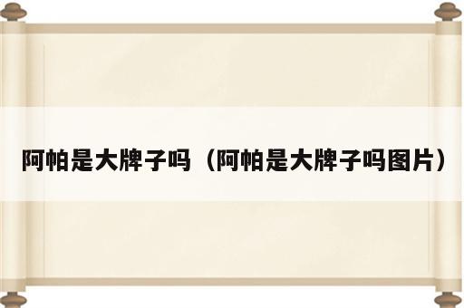 阿帕是大牌子吗（阿帕是大牌子吗图片）