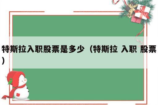 特斯拉入职股票是多少（特斯拉 入职 股票）