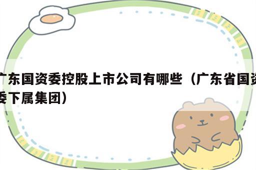 广东国资委控股上市公司有哪些（广东省国资委下属集团）