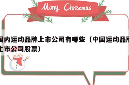 国内运动品牌上市公司有哪些（中国运动品牌上市公司股票）