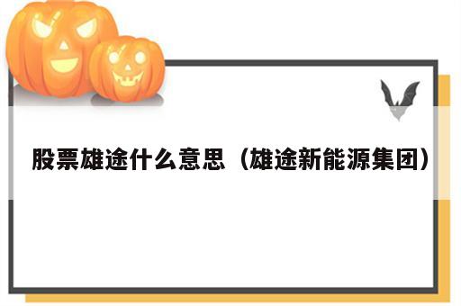 股票雄途什么意思（雄途新能源集团）