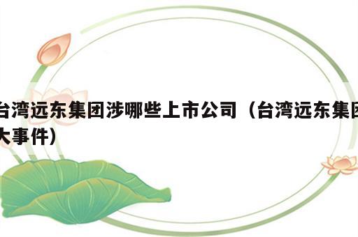 台湾远东集团涉哪些上市公司（台湾远东集团大事件）