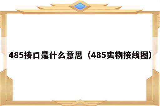 485接口是什么意思（485实物接线图）