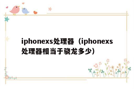 iphonexs处理器（iphonexs处理器相当于骁龙多少）