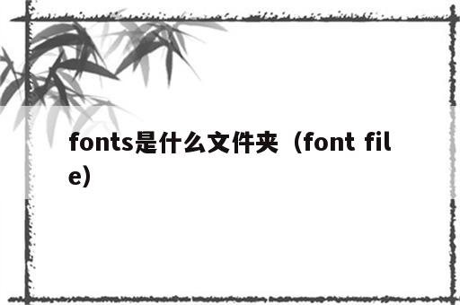 fonts是什么文件夹（font file）