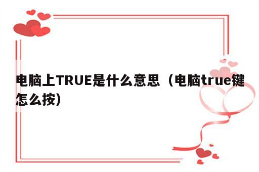 电脑上TRUE是什么意思（电脑true键怎么按）