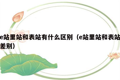 e站里站和表站有什么区别（e站里站和表站差别）
