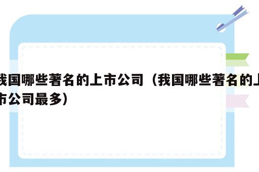 我国哪些著名的上市公司（我国哪些著名的上市公司最多）