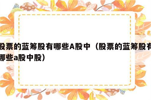 股票的蓝筹股有哪些A股中（股票的蓝筹股有哪些a股中股）