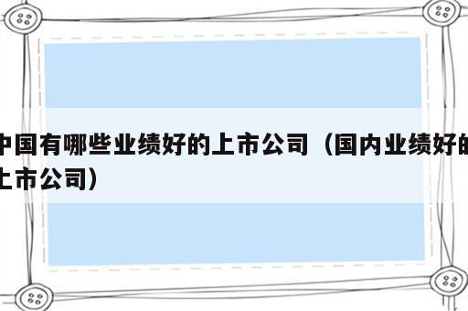 中国有哪些业绩好的上市公司（国内业绩好的上市公司）