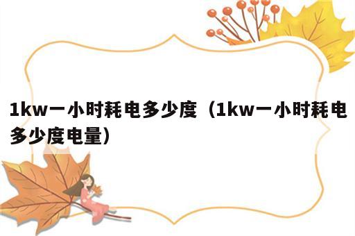 1kw一小时耗电多少度（1kw一小时耗电多少度电量）