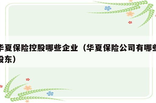 华夏保险控股哪些企业（华夏保险公司有哪些股东）