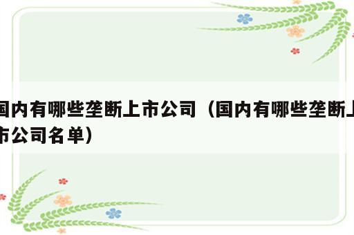 国内有哪些垄断上市公司（国内有哪些垄断上市公司名单）