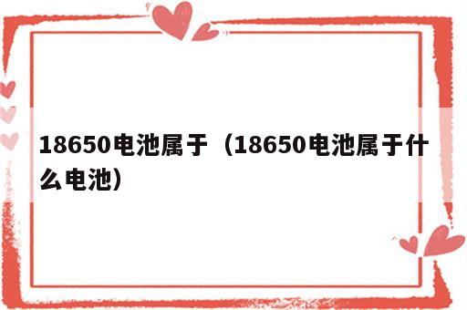 18650电池属于（18650电池属于什么电池）