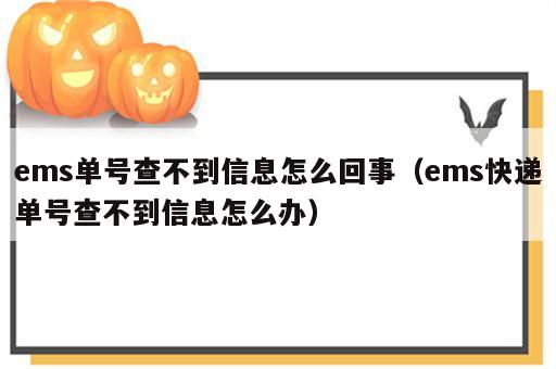 ems单号查不到信息怎么回事（ems快递单号查不到信息怎么办）