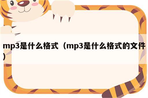 mp3是什么格式（mp3是什么格式的文件）