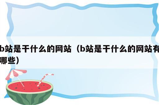 b站是干什么的网站（b站是干什么的网站有哪些）