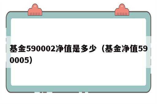 基金590002净值是多少（基金净值590005）