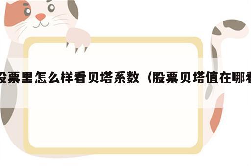 股票里怎么样看贝塔系数（股票贝塔值在哪看）