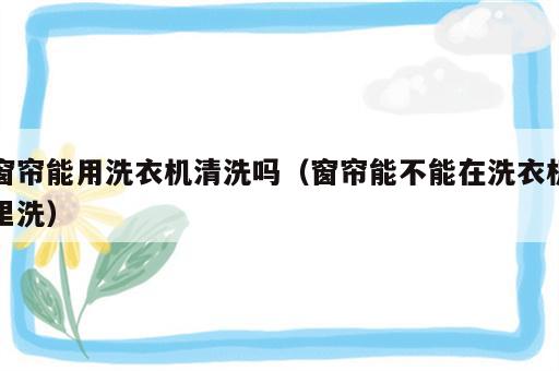 窗帘能用洗衣机清洗吗（窗帘能不能在洗衣机里洗）