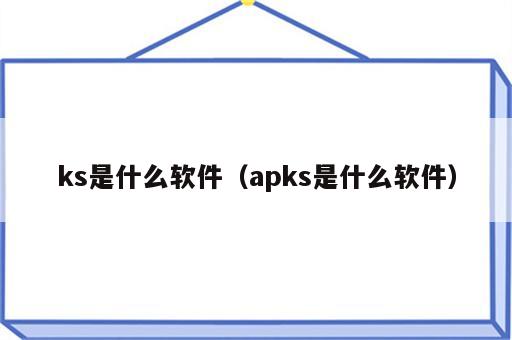 ks是什么软件（apks是什么软件）