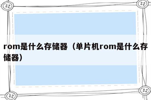 rom是什么存储器（单片机rom是什么存储器）